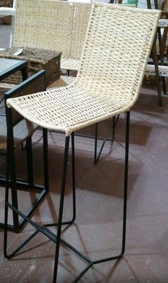 Banquetas hierro y mimbre - comprar online