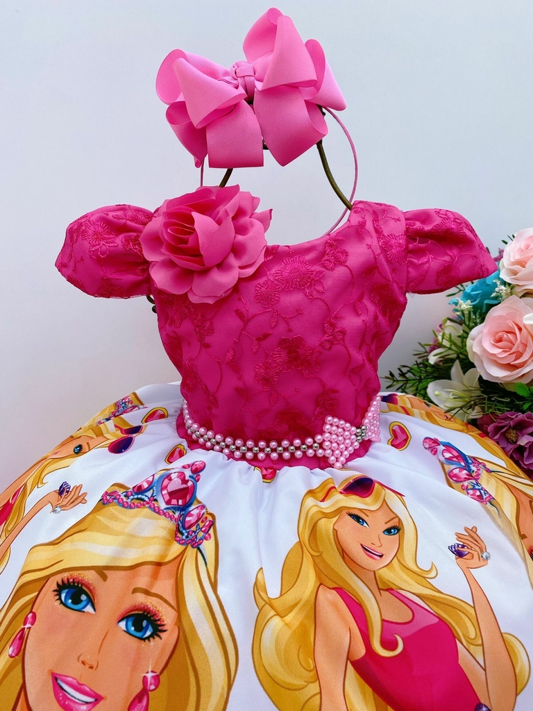 Vestido Barbie Plumas - Toda Encanto