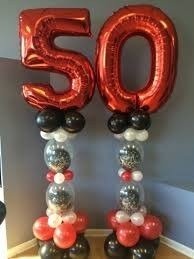 Número Metalizado Rojo apto Helio 1 Mt de alto - Sentido violeta Tienda de Fiestas