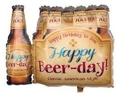 Globo Cumpleaños Cerveza Fiesta Happy Beer Day Apto Helio
