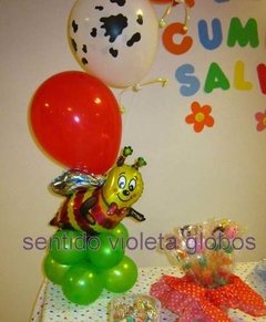 Globo Animales Abeja Flor Sol Jardin Granja Fiesta Cumple - Sentido violeta Tienda de Fiestas