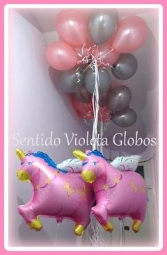 Globo Unicornio Baby Rosa Y Celeste 65 Cm