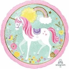 Globo Metalizado Unicornio Rosa Pastel 45 Cm Apto Helio