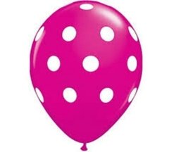 Globos Lunares Fucsia De 12 Pulgadas X Unidad