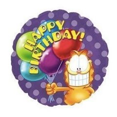 Globo Garfield (45cm) Cumpleaños Happy Bithday Aire O Helio