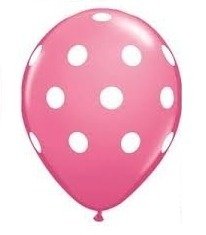 Globos Impresos Lunares Rosa De 12 Pulgadas X Unidad