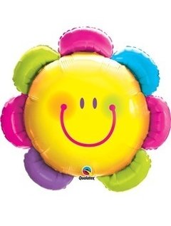 Globo Qualatex Flor Sonriente Smile 75 Cm De Alto Para Helio