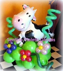 Globo Vaca Anagram Granja 24 Pulgadas Aire Helio - Sentido violeta Tienda de Fiestas