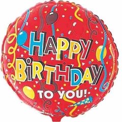 Globo Feliz Cumpleaños Happy Birthday 50 Cm Apto Helio