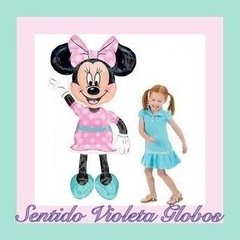 Globo Minnie Caminante Vestido Rosa Helio Aire 1,40 Alt - comprar online