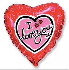 Globo I Love You Corazon Amor Apto Helio 45 Cm