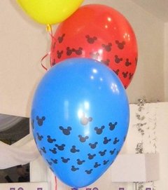 Globos De 12 Pulgadas Mickey Azul Rojo X 10 Unidades