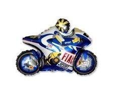 Globo Moto Motocicleta Rojo Azul Apto Helio - comprar online