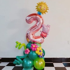 Bouquet peppa pig con numero grande - comprar online
