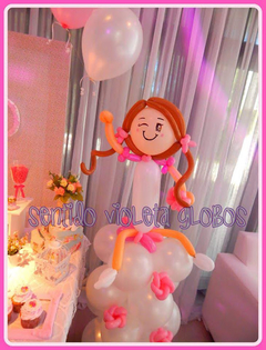 Columna con muñeca o hadita de globos