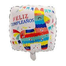 Globo feliz cumple piñata mexicana serpentinas 18"