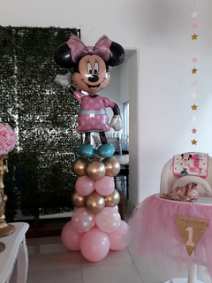 Globo Minnie Caminante Vestido Rosa Helio Aire 1,40 Alt en internet