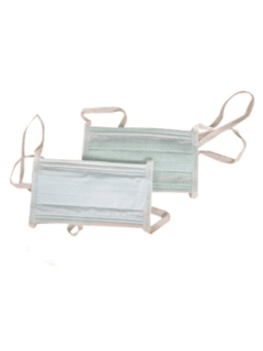 Barbijo con tiras triple capa bolsa x 25 Un