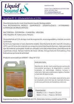 Desinfectante Surgibac G - Glutaraldehído Al 2,5% X 1 Lt - comprar online