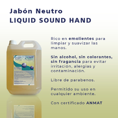JABON NEUTRO LIQUID SOUND HAND X 5 LTS CON ANMAT - comprar online