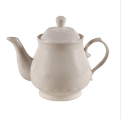 Tetera de porcelana blanca