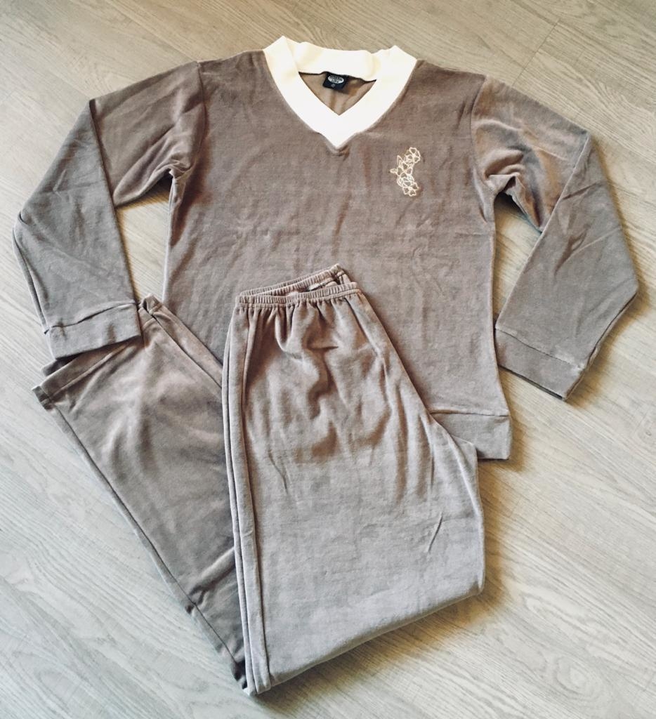 Pijama Feminino Malha Lisa Poliviscose Cavado Gola V na Amora Doce