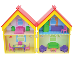 Casinha de Bonecas em Madeira Yellow House - Brinquedos Junges - comprar online