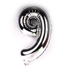 Balão Metalizado Número 9 Prata