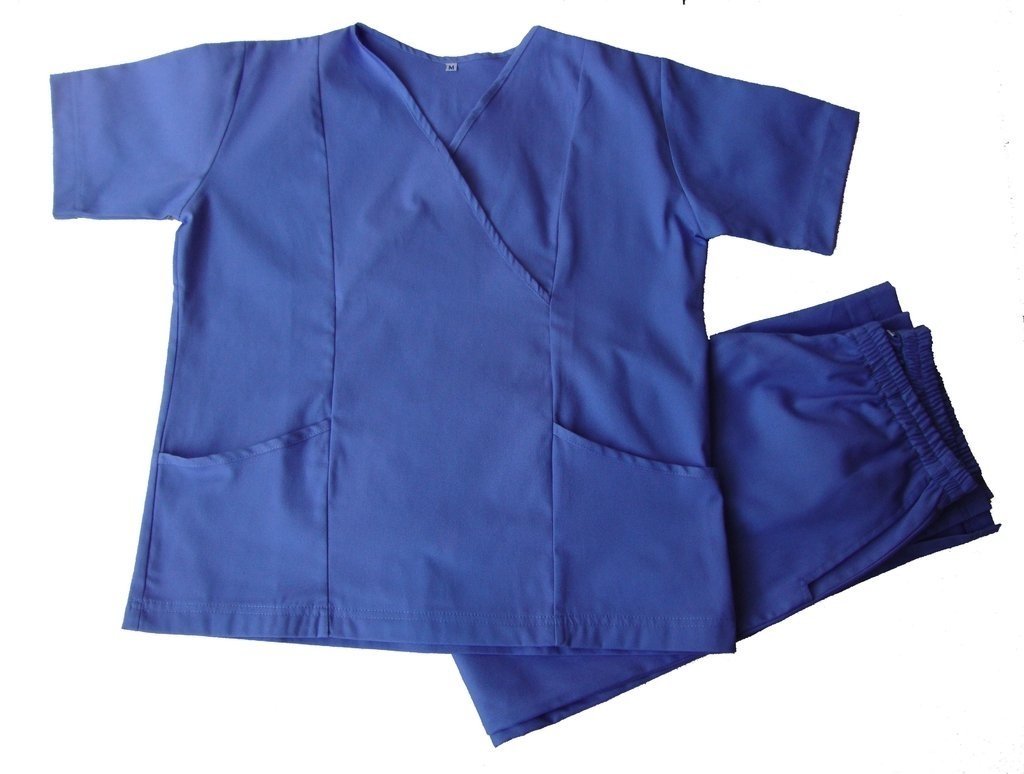 Pijama Cirúrgico Feminino Azul Anil em Brim