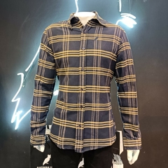Camisa Viyela Beige/Azul - comprar online
