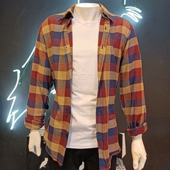 Camisa Viyela Bordo/Azul - comprar online