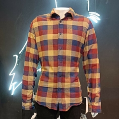 Camisa Viyela Bordo/Azul