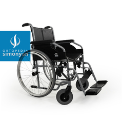 Silla acero Euro standard, ruedas 60/20cm polyaire, ancho 46/62cm.