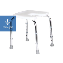 Banqueta de aluminio para ducha con asiento plástico regulable