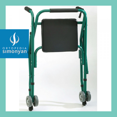 Andador plegable con asiento y ruedas delanteras - comprar online
