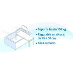 Banco de transferencia reforzado de aluminio y plástico para bañera - comprar online