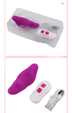 Massageador para calcinha 12 Vibrações Recarregável Cod. BC1016 - Peccato Sex Shop