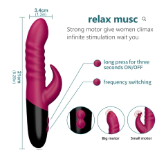 Vibrador com Estimulador de Clitóris com 12 Modos de Vibração Recarregável Cod. BA1023 - Peccato Sex Shop