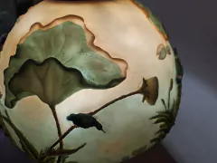 LAMPARA FUNDICION Y PANTALLA OPALINA DISEÑO PATOS en internet