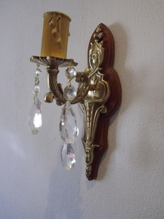 APLIQUE EN MADERA Y BRONCE MACIZO CON CAIRELES - ElectroFarcyEF