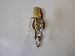 Imagen de APLIQUE EN MADERA Y BRONCE MACIZO CON CAIRELES