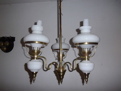 COLGANTE BRONCE BRILLANTE Y TULIPAS TUBOS ESTILO QUINQUE - comprar online
