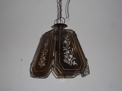 COLGANTE EN BRONCE Y VIDRIOS 5 LADOS FUME - comprar online