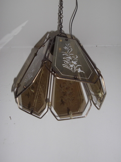 COLGANTE EN BRONCE Y VIDRIOS 5 LADOS FUME - ElectroFarcyEF