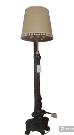 LAMPARA de PIE MADERA y BRONCE - tienda online
