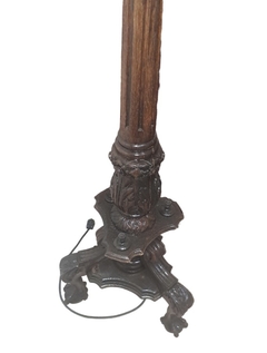 LAMPARA de PIE MADERA y BRONCE - comprar online
