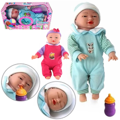 Boneca Bebê Expressão Facial 5 Funções Ri, Fala, Manu Wellmix WB7008