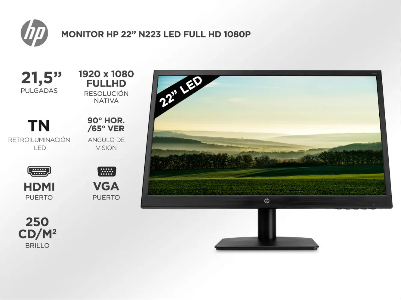 21,5 pulgadas hd 1080p pantalla 21 pulgadas led monitor de