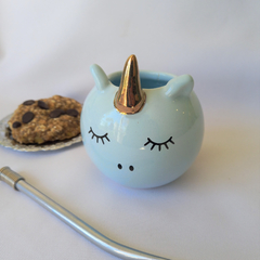 Mates Unicornio Celeste + Bombillas x 2 unidades