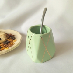 Mates Geo Verdes Pastel + bombillas x 2 unidades